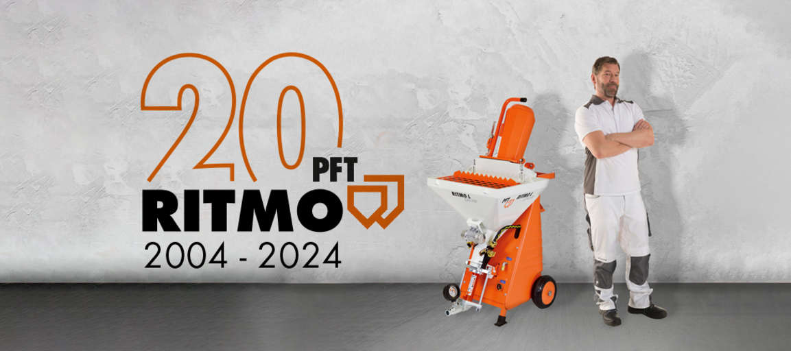 20 anos de PFT Ritmo, 2004 - 2024, Maquina de reboco, Gesso, Maquinas de Reboco projetado